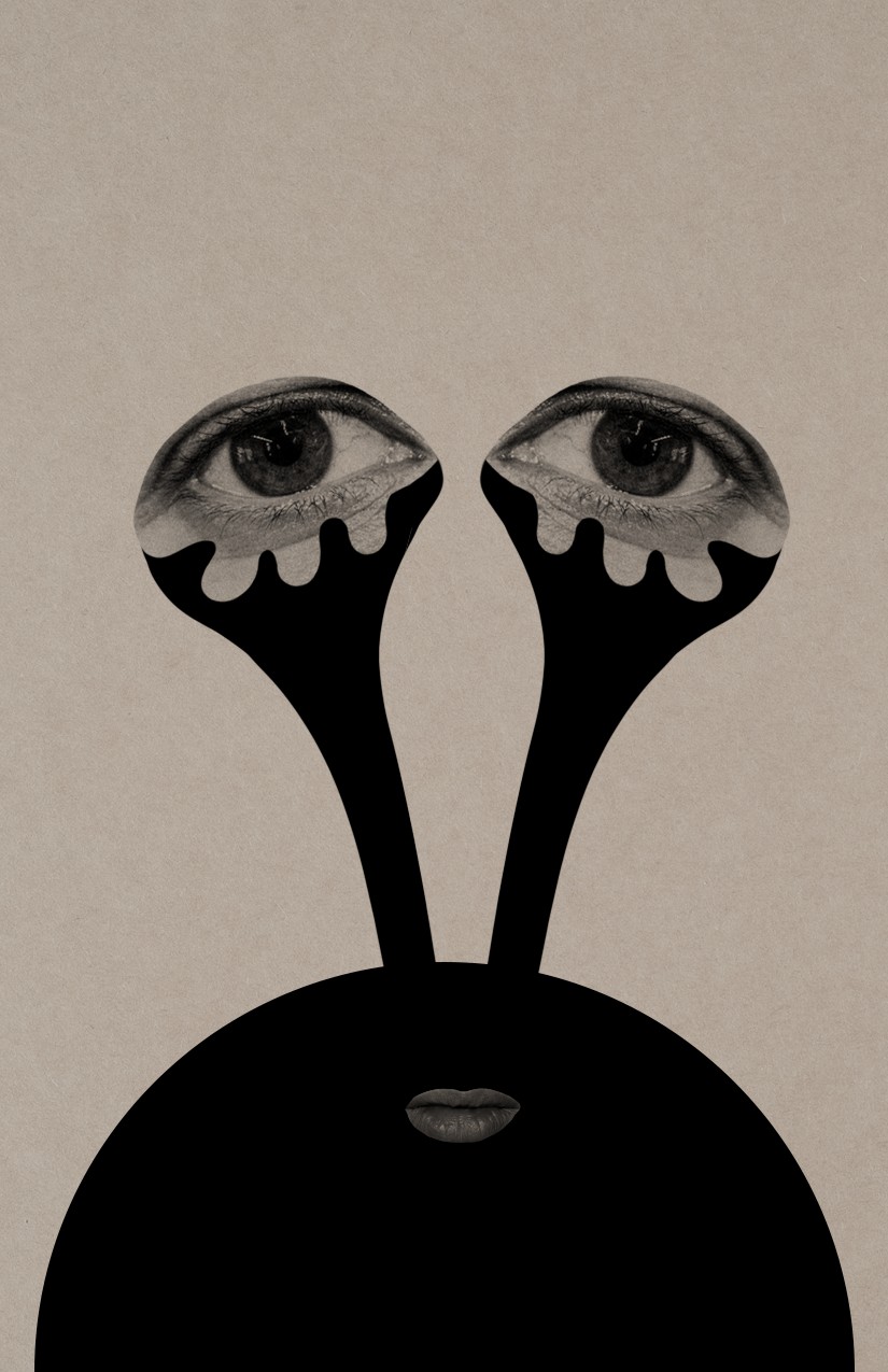 Photomontage of alien.