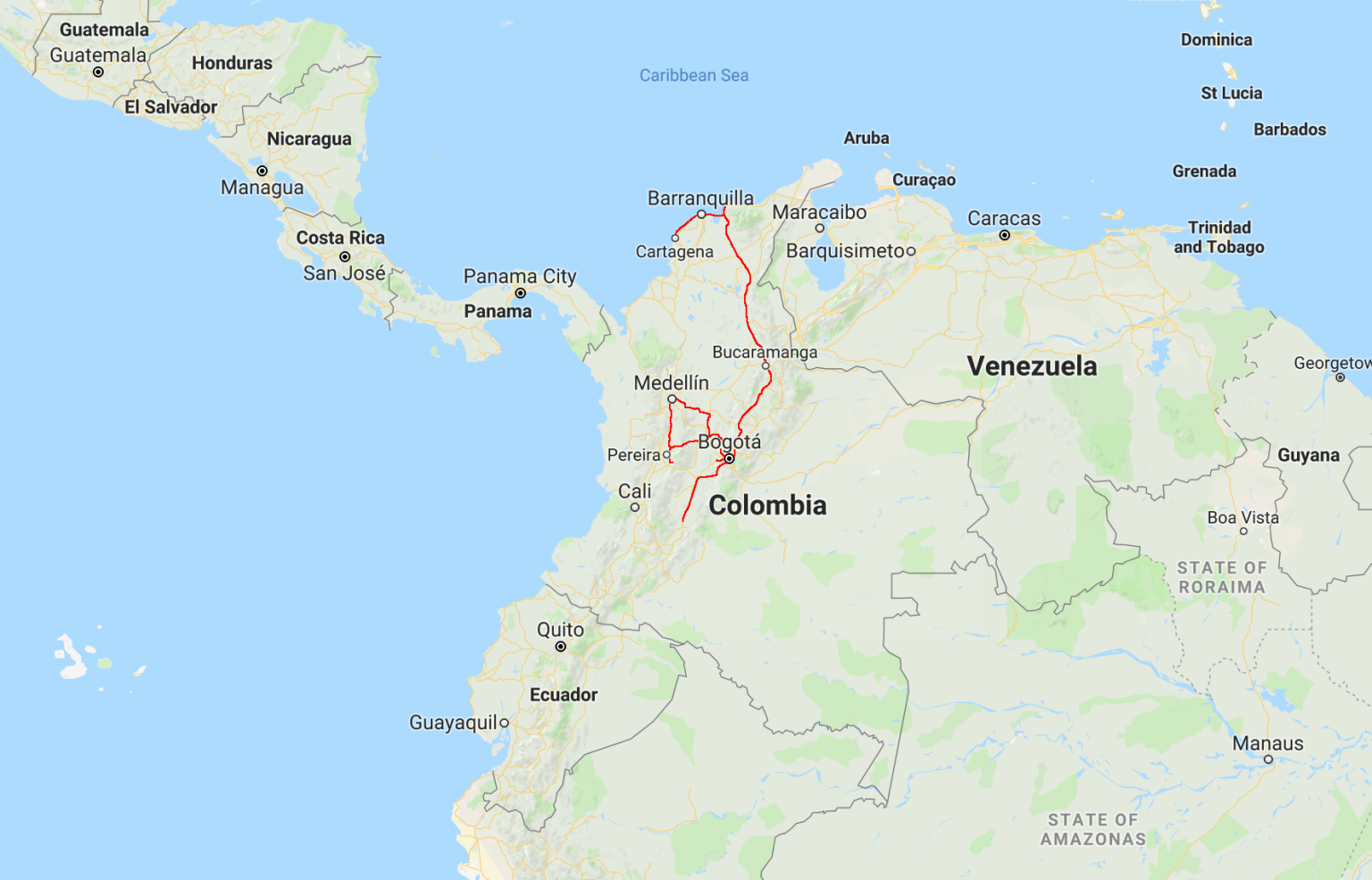 map of Colombia