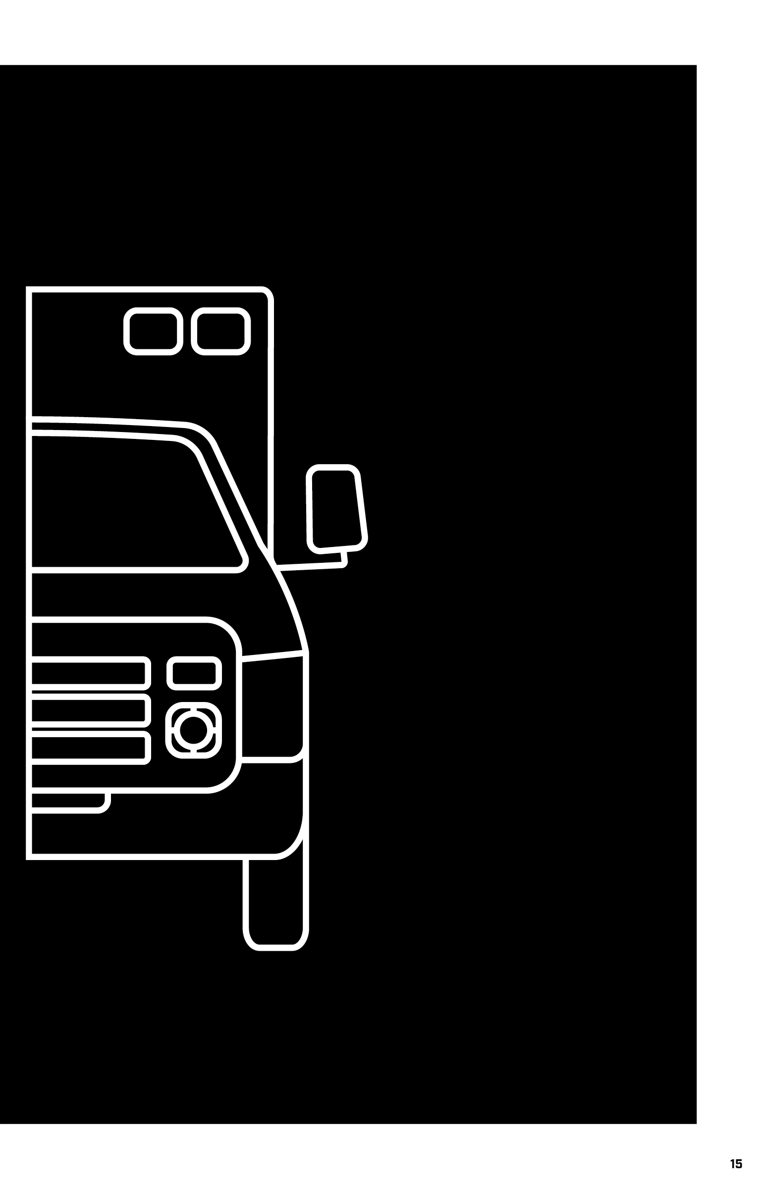 Illustration of a white ambulance on a black background.